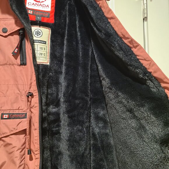 Canada Weather Gear Winter Down Hooded Cinched Waist Coat Rose Pink 1X - Picture 5 of 5